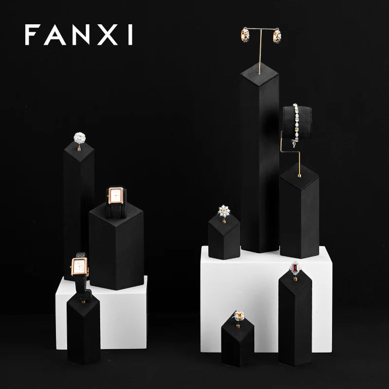 Black Microfiber Jewelry Display Set