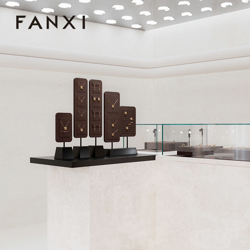 Microfiber Metal Jewelry Display Stand