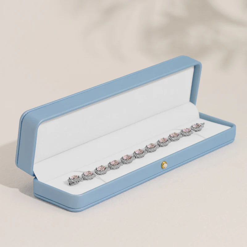 Blue PU Leather Jewelry Box