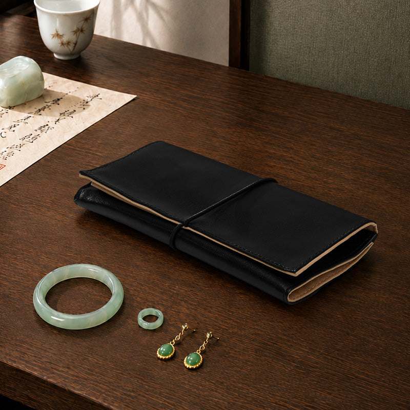 PU Leather Velvet Jewelry Pouch