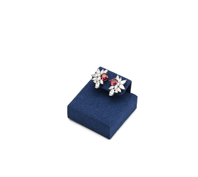 Blue Microfiber Metal Ring Display Stand