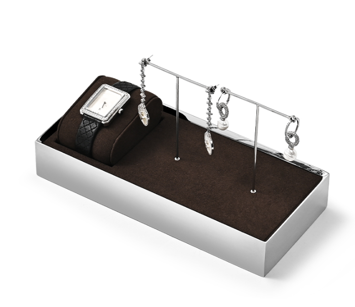 Brown Metal Jewelry Display Tray
