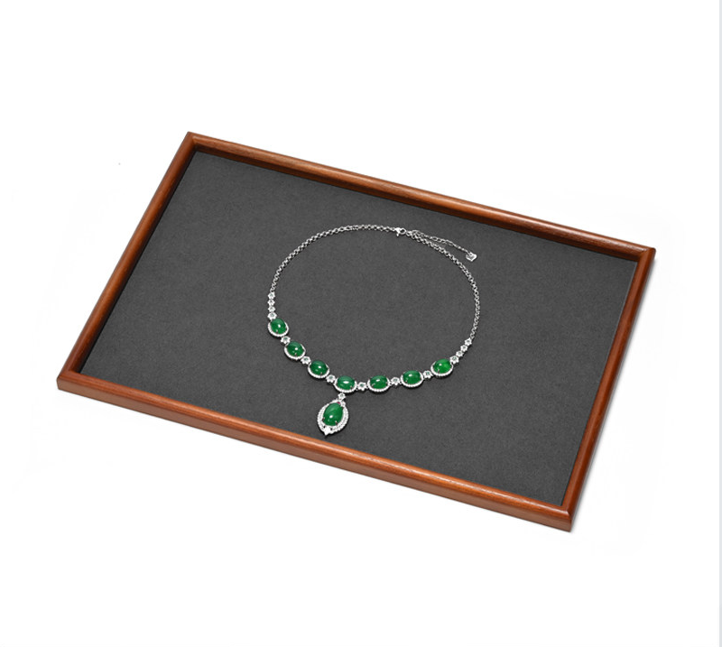 Gray Wooden Jewelry Display Tray