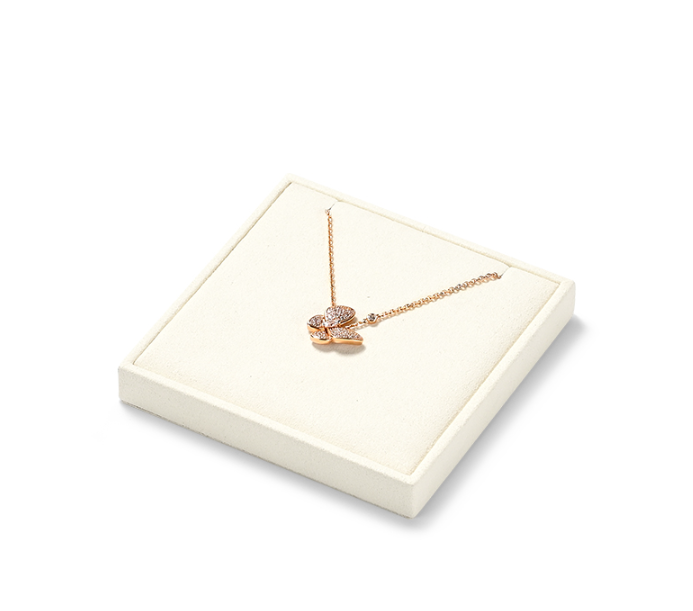 Beige Microfiber Jewelry Display Stand