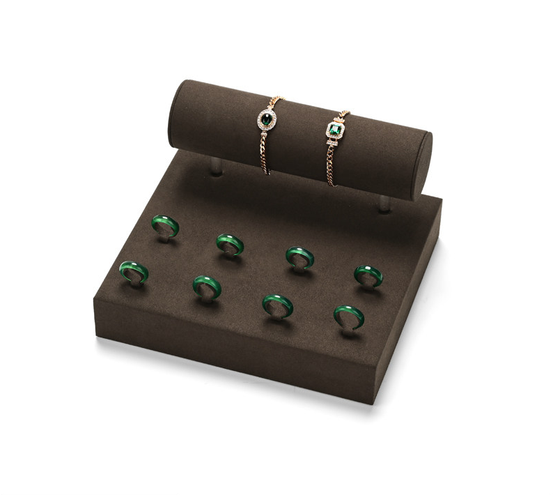 Coffee Microfiber Jewelry Display Stand