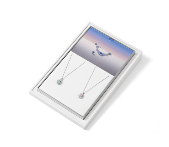 White Leather Jewelry Display Stand