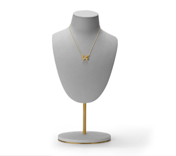 Blue Microfiber Jewelry Display Stand