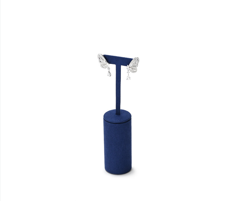 Blue Microfiber Jewelry Display Stand