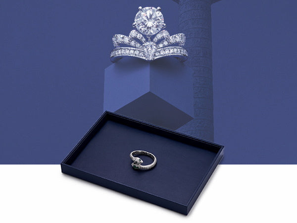 Blue PU Leather Stackable Jewelry Display Tray