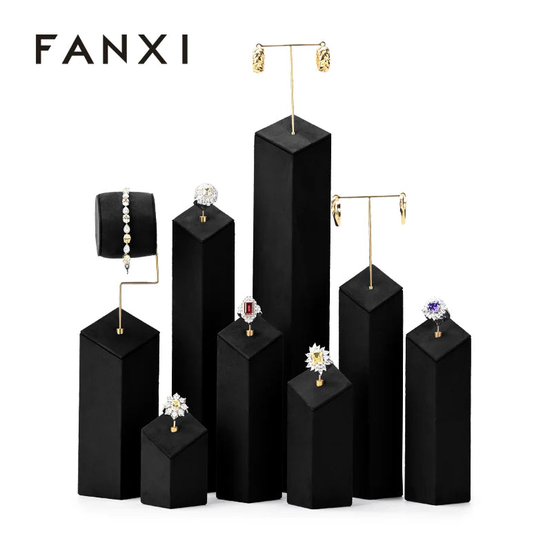 Black Microfiber Jewelry Display Set