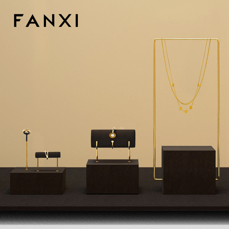 Brown Metal Jewelry Display Set