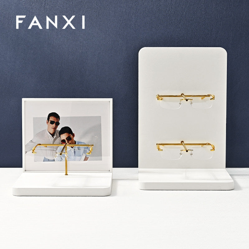 White Leather Metal Jewelry Display Stand