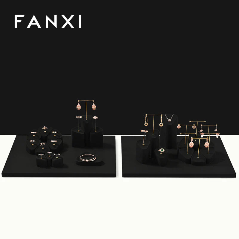 Black Microfiber Jewelry Display Set
