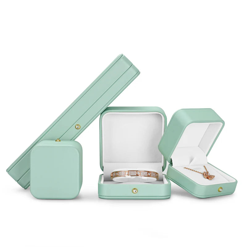 Green PU Leather Jewelry Box