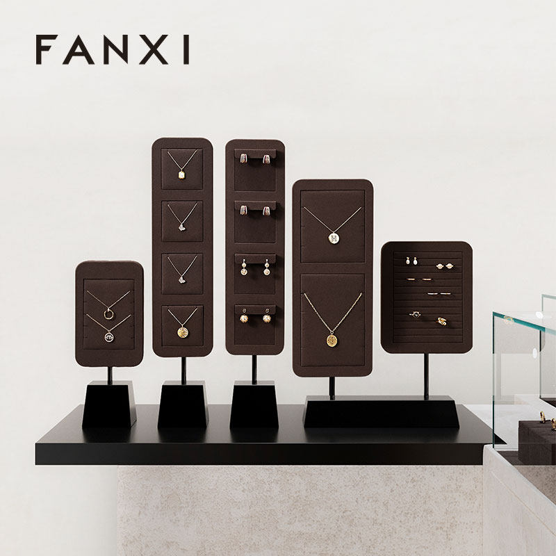 Microfiber Metal Jewelry Display Stand
