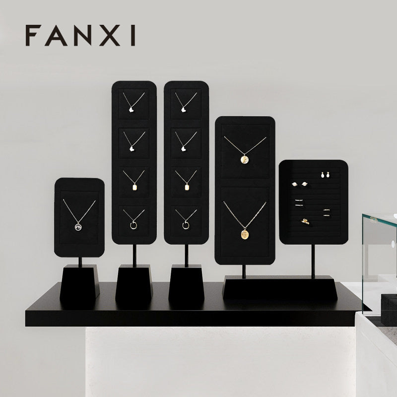 Black Microfiber Jewelry Display Stand