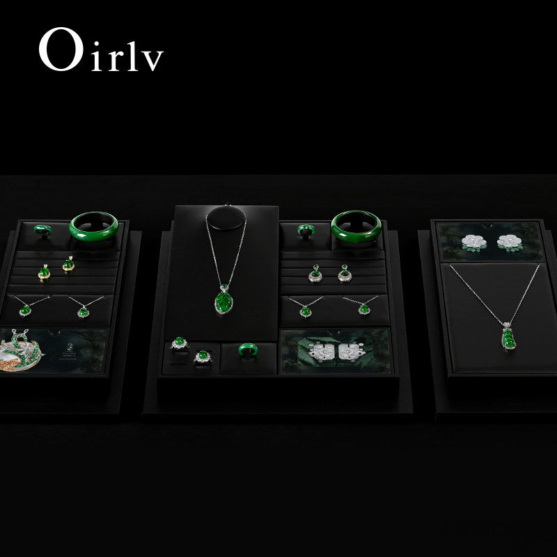 Black PU Leather Jewelry Display Set