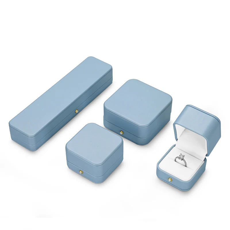Blue PU Leather Jewelry Box