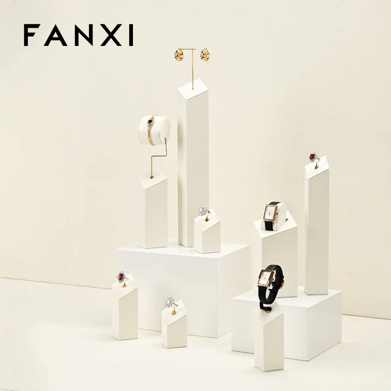 Beige Microfiber Jewelry Display Set