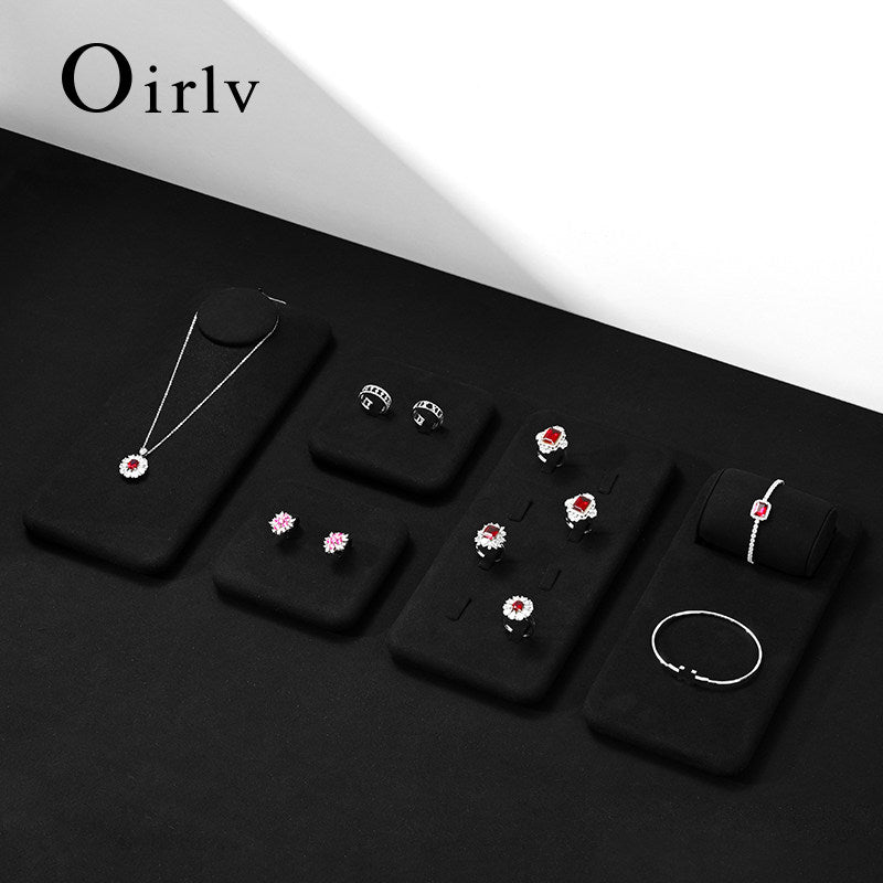 Black Microfiber Jewelry Display Set
