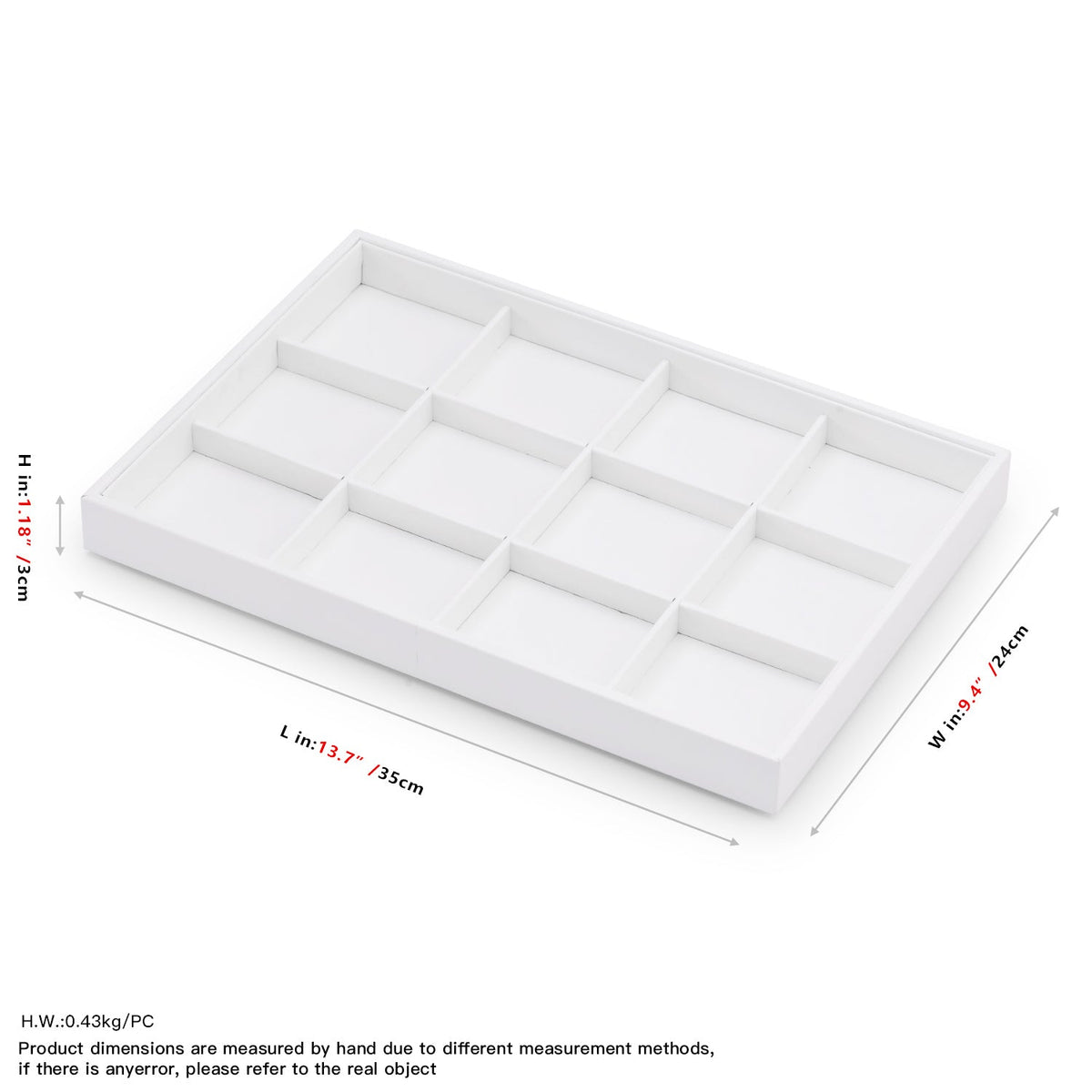 White PU Leather Stackable Jewelry Display Tray