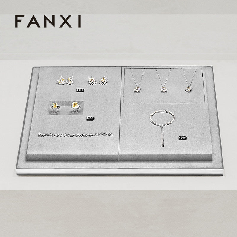 Gray Microfiber Earring Display Stand