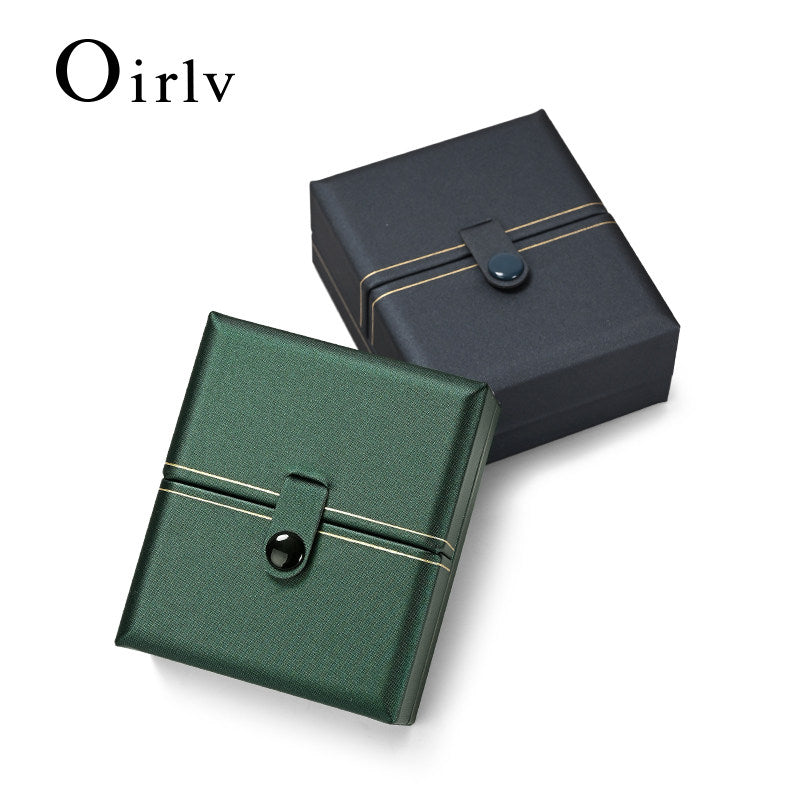 Blue PU Leather Jewelry Box