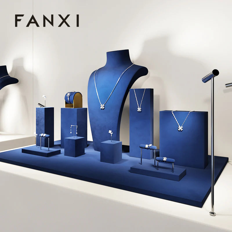 Blue Jewelry Display Set