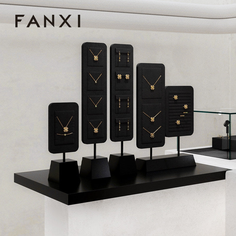 Black Microfiber Jewelry Display Stand