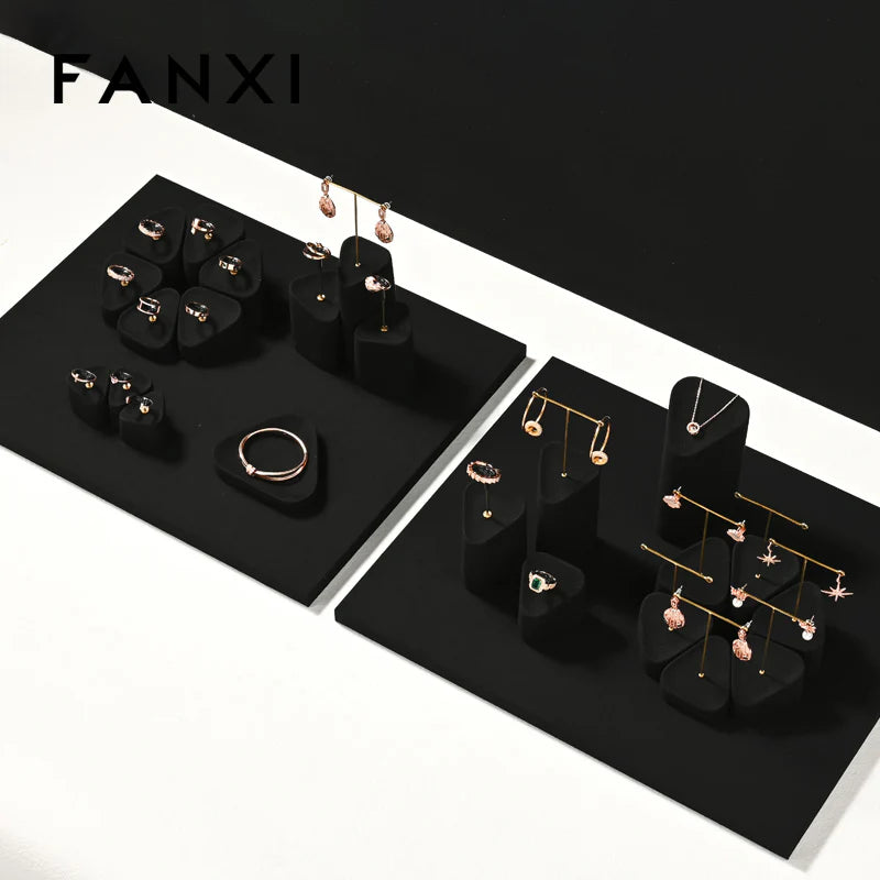 Black Microfiber Jewelry Display Set