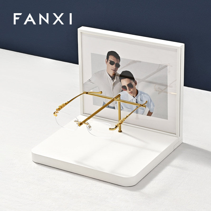 White Leather Metal Jewelry Display Stand