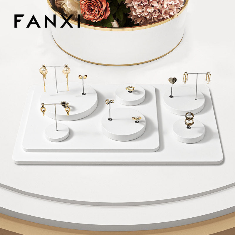White Leather Jewelry Display Stand