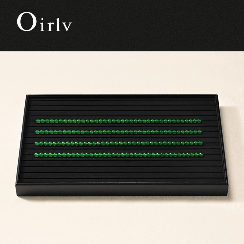 Black PU Leather Jewelry Display Tray
