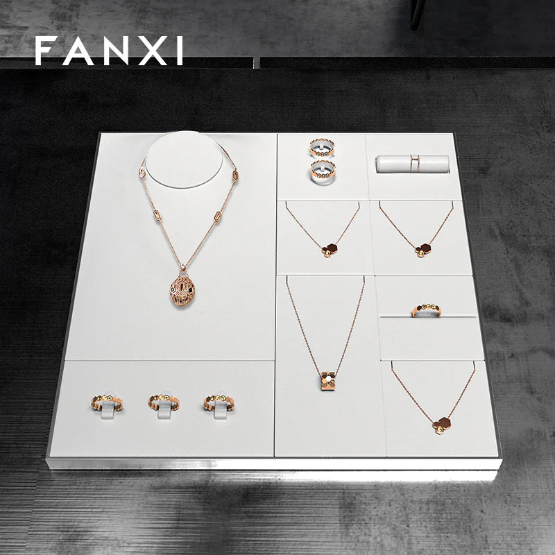 White Jewelry Display Set