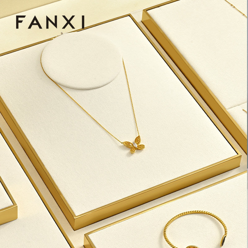 Off-White Metal Jewelry Display Set