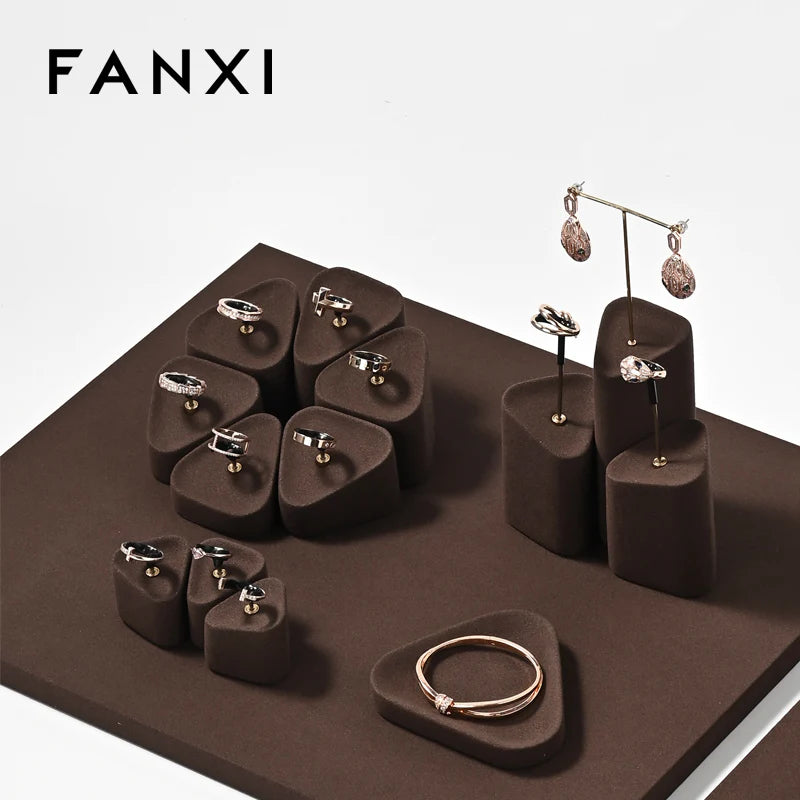 Brown Microfiber Jewelry Display Set