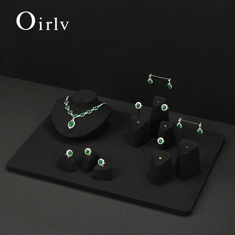 Black Microfiber Jewelry Display Set