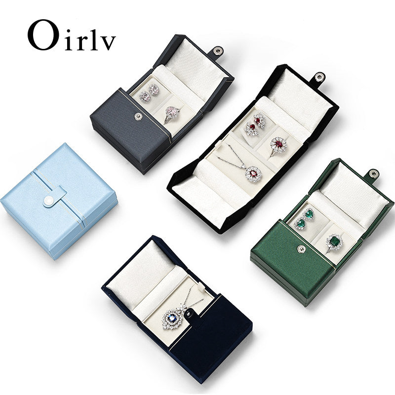 Blue PU Leather Jewelry Box