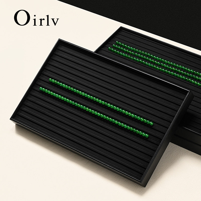 Black PU Leather Jewelry Display Tray
