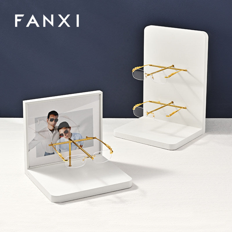 White Leather Metal Jewelry Display Stand