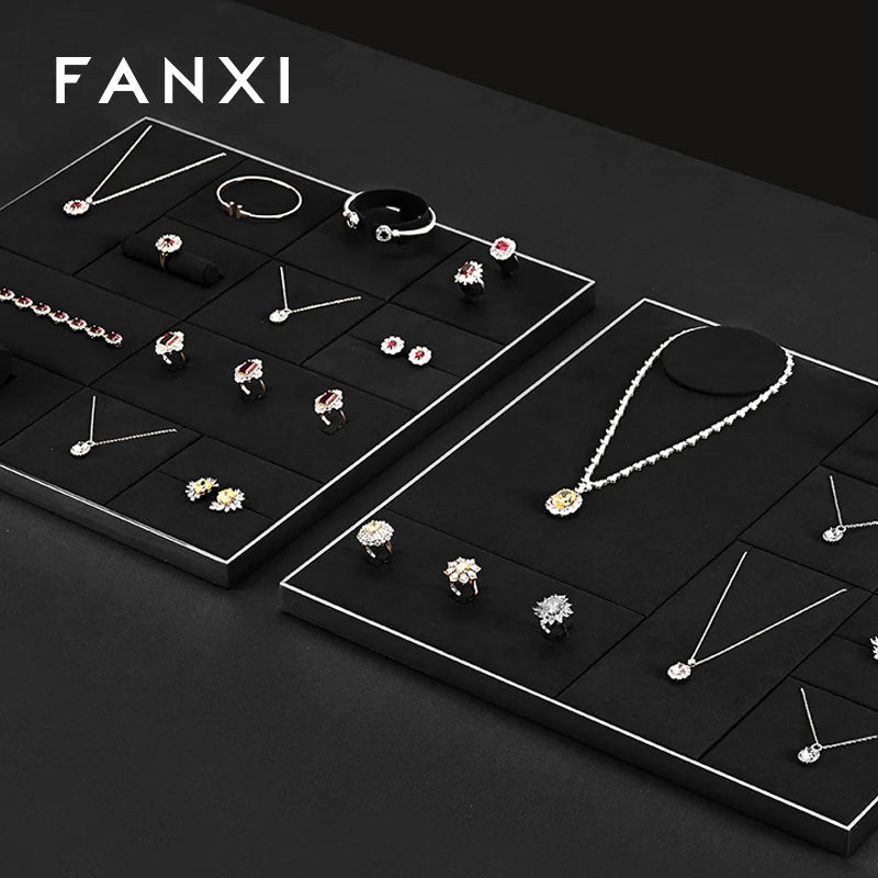 Black Microfiber Jewelry Display Set