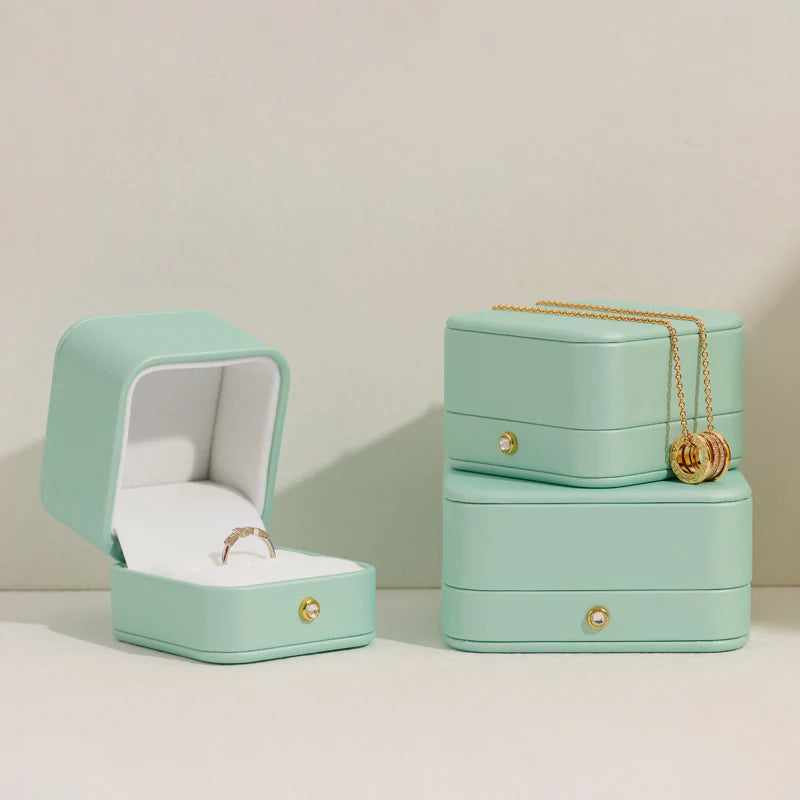 Green PU Leather Jewelry Box