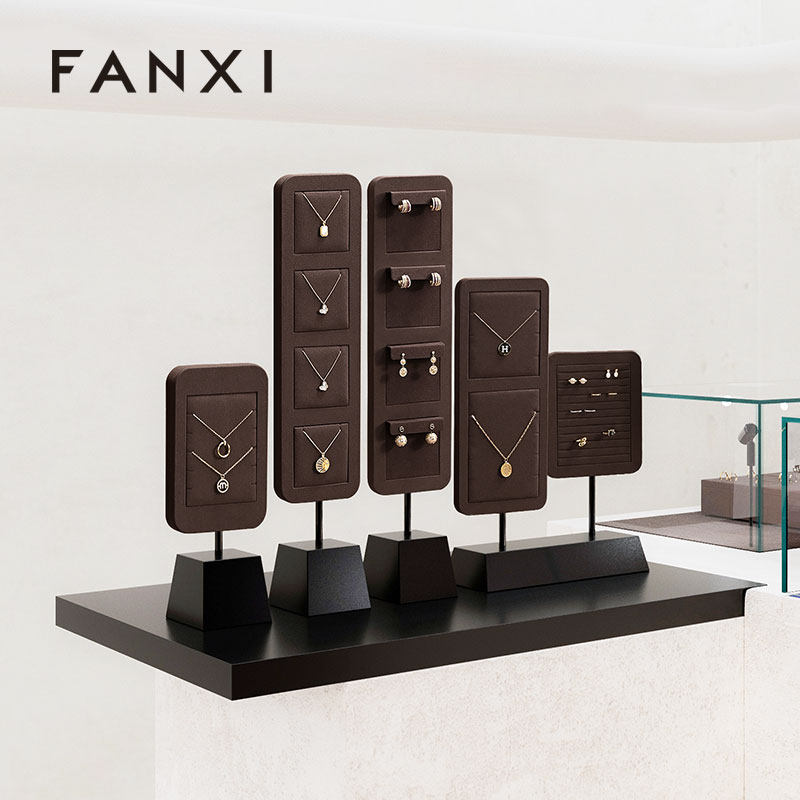 Microfiber Metal Jewelry Display Stand