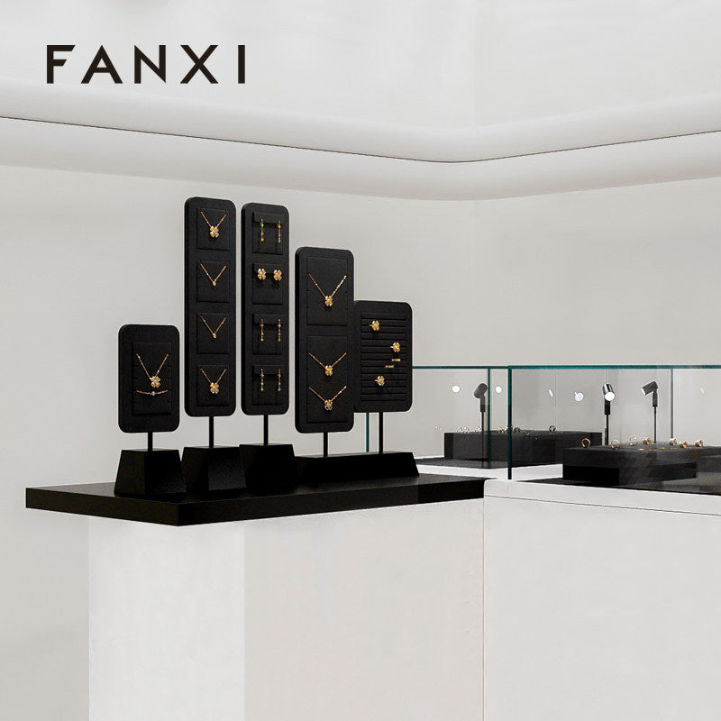 Black Microfiber Jewelry Display Stand