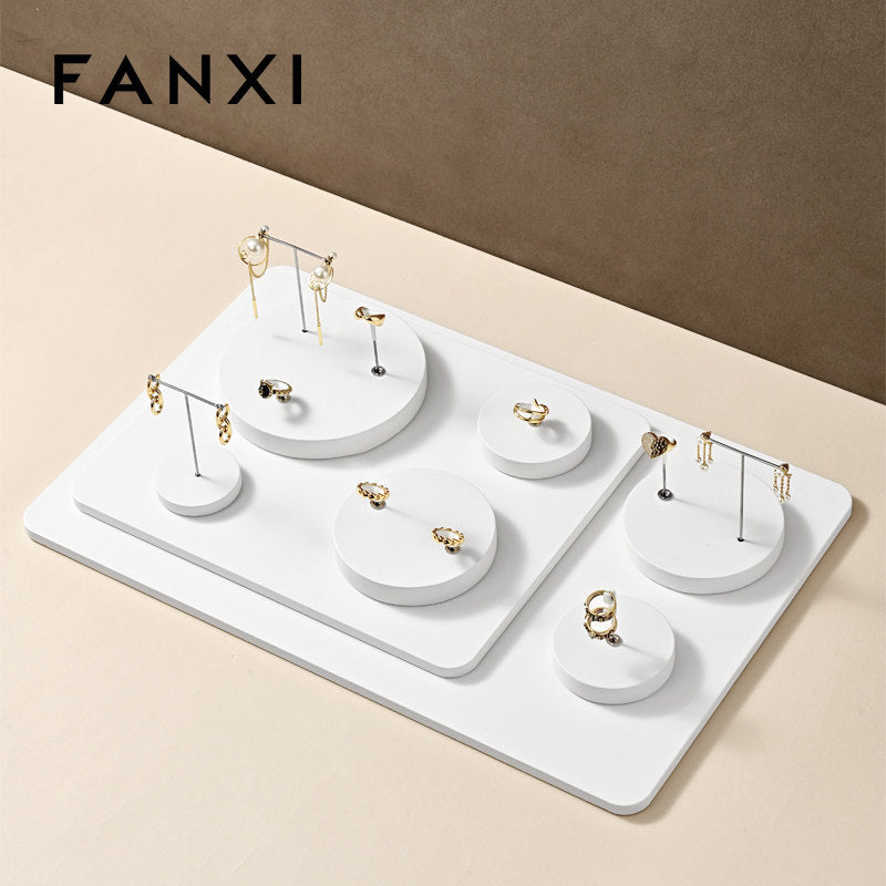 White Leather Jewelry Display Stand