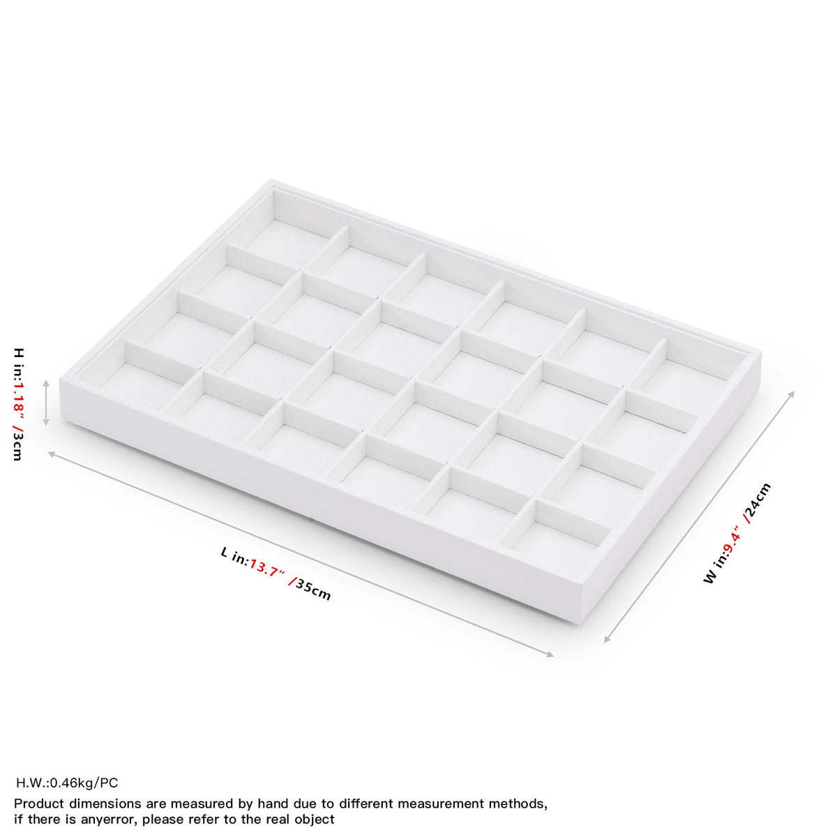 White PU Leather Stackable Jewelry Display Tray