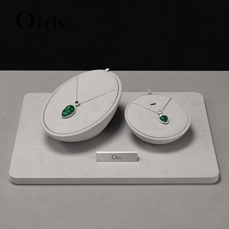 Gray Microfiber Jewelry Display Set