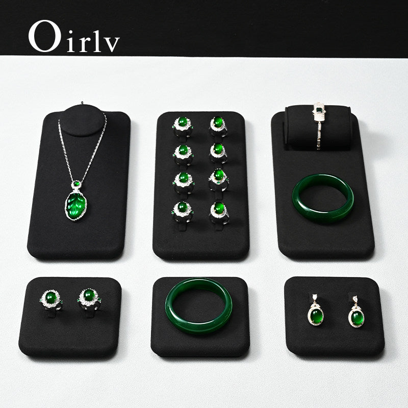 Black Microfiber Jewelry Display Set