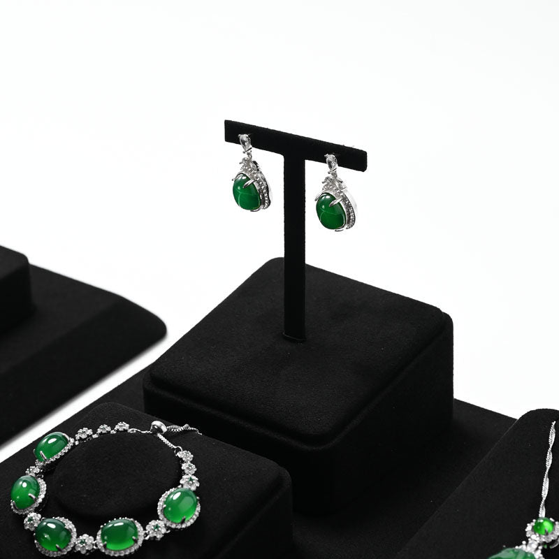 Black Microfiber Jewelry Display Stand