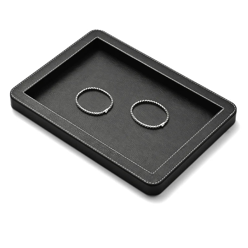 Black & Gray Round Jewelry Display Tray